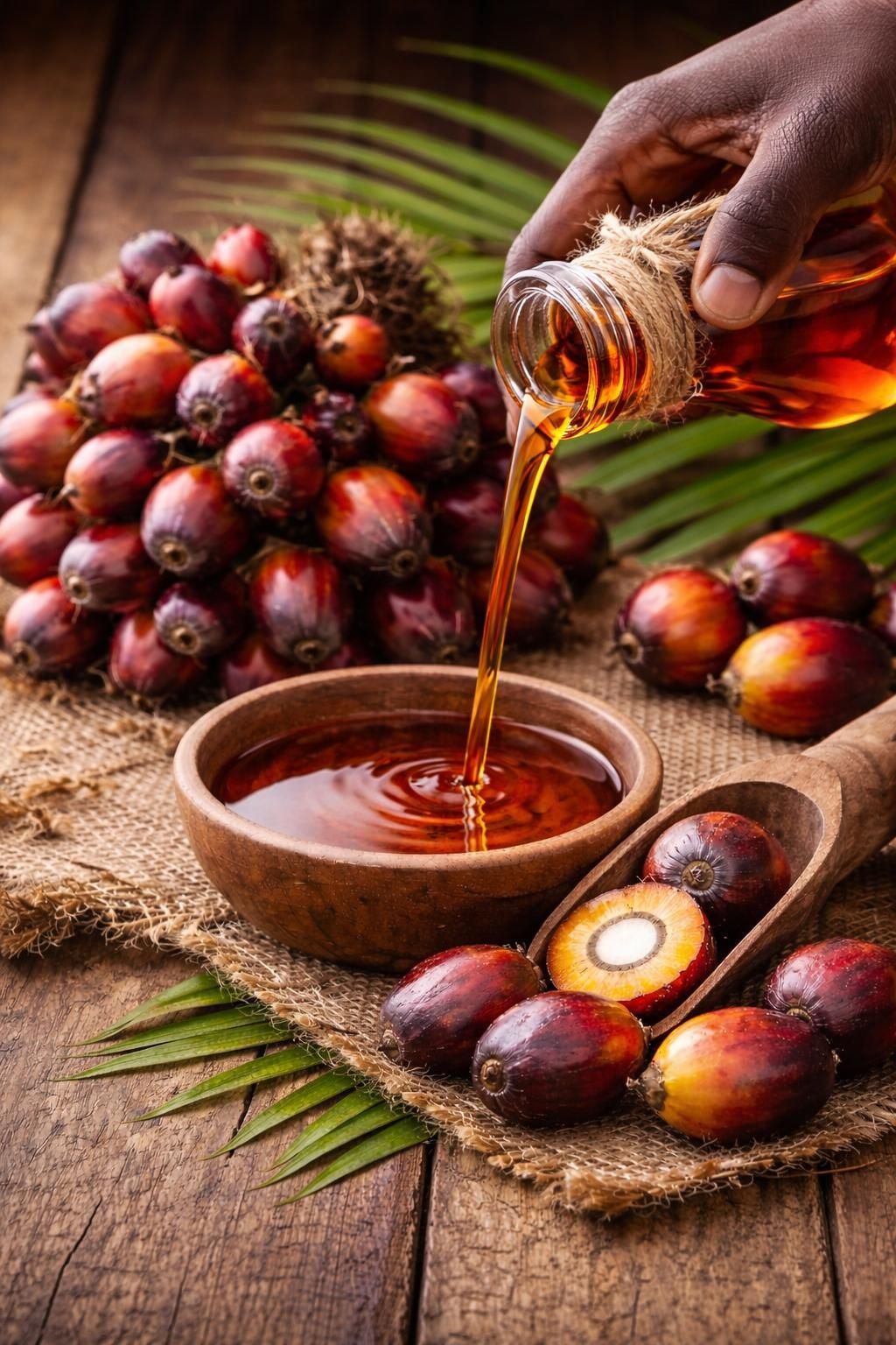 Palmeraie naturelle en Sierra Leone – source de l'huile de palme brute naturelle MyJ Premium
